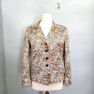 Allyson Cara silky animal print blazer